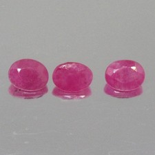 Natural pink ruby lot 3pcs - natural,