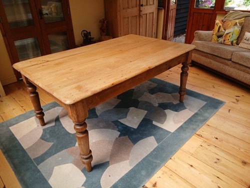 Antique pine table and chairs