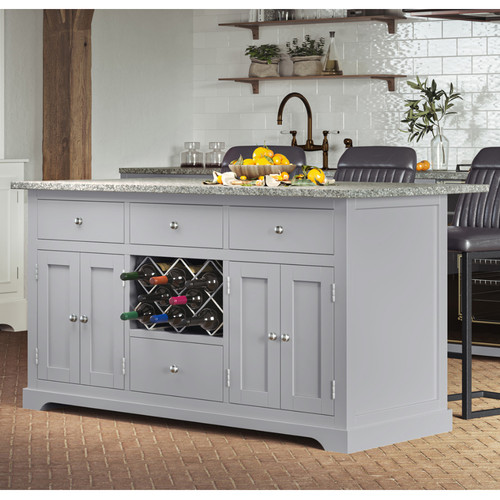 Grey kitchen island - with,