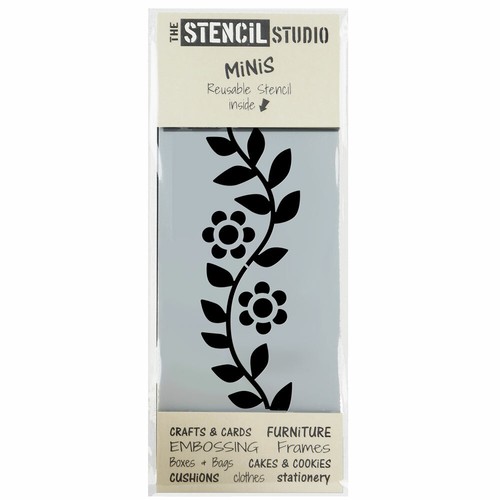 Lilliput flower border stencil - flower,