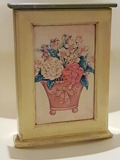 Vintage Shabby Chic Style Wooden Key Holder Wall Cabinet Floral Design (A4)