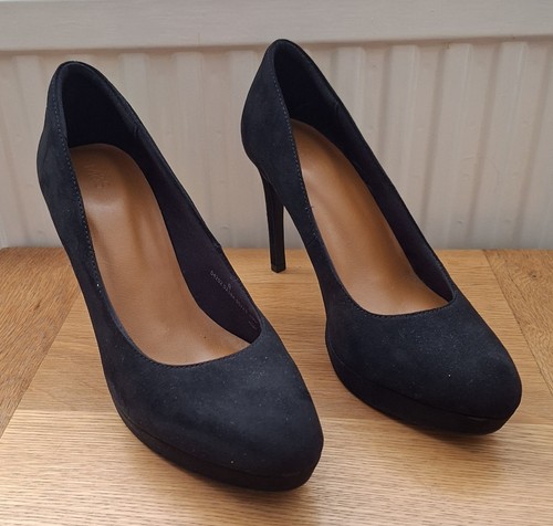 Pair black faux suede - m&s,
