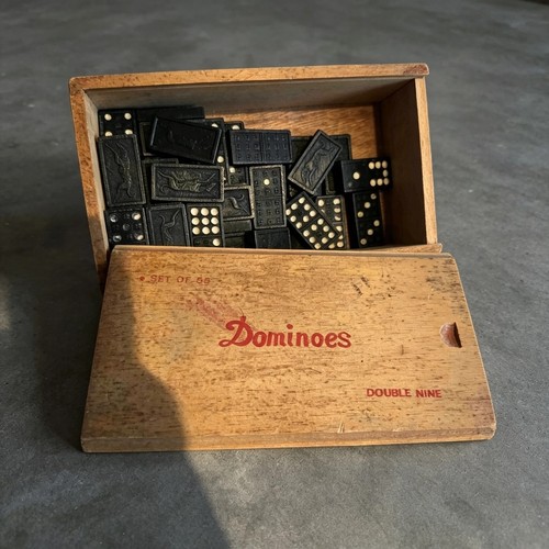 Vintage double nine domino set - vintage,