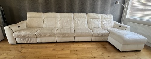 White leather corner sofa with - white,