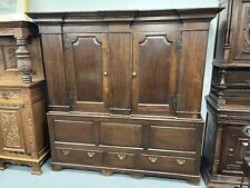 Large Early Georgian Solid Oak House Keepers Cupboard Linen Press / Dresser
