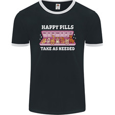 Happy Pills Antidepressants Dogs Mens Ringer T-Shirt FotL
