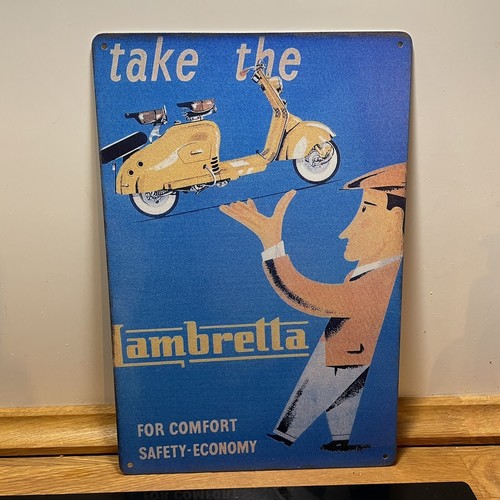 Lambretta tin sign plaque - tin,