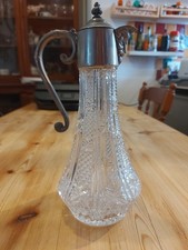 Cut glass and pewter claret - cut,