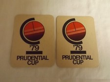 Prudential Cup 1979 Cricket beer mats x 2 same - both sides pictured