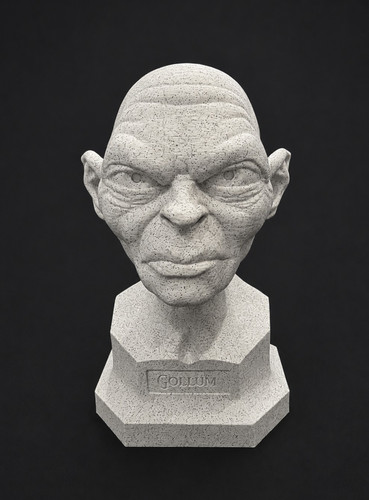 Printed gollum bust - 3d,