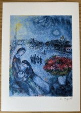 Marc Chagall | Newlyweds in Paris | Lithograph Limited edition Signed & Numbered