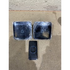 Black Wireless Doorbell Kit Dust Proof Water Resistant 2 Receivers 1 Buttons