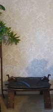 vintage camel saddle stool