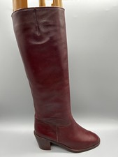 Knee Boots Leather Oxblood Red