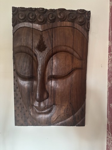 Thai buddah teak wood wall - wood,