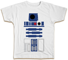 R2D2 Design T-Shirt Stars Wars Cool Present Gift Birthday Fancy Dress Unisex