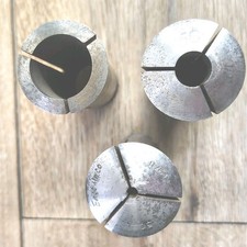 3pc Hendey Spring Collet Set Lathe Spindle Rivett Chuck No 5C, 11/64, No 15