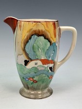 Clarice Cliff FOREST GLEN pattern Coronet jug (15.5cm). Art Deco original, ci...
