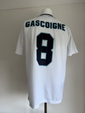 England Euro 96 Umbro #8 Gascoigne Gazza White Home Football Shirt Size Large L