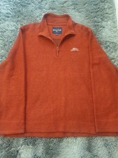 Weird Fish Quarter Zip Textured Fleece Mens XXL Brick Orange