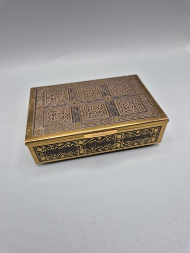 Brass etched musical box - brass,