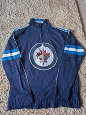 Rare Vintage NHL Winnipeg Jets 1/4 Zip Knit Sweater Small S/P Jumper
