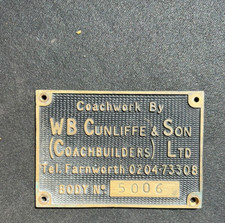 Cunliffe Mercedes 609D North Yorkshire CC L339 FHN Bus Coach Chassis Plate Badge