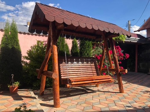 Wooden garden rustic swing