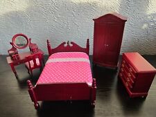 doll house  mahogany double bed/dressing table/chair/wardrobe draws  1.12th