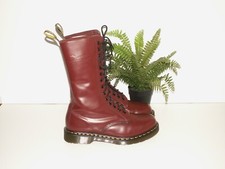 Dr. Martens 1914 14-eyelet cherry red leather boots uk 8 eu 42 us 9 (d1269)