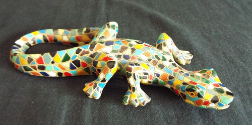 Multicoloured stoneware lizard - multicoloured,