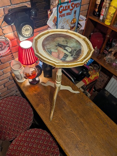 Vintage painted pedestal side - vintage,