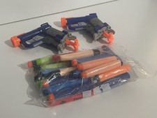 Small Nerf Pistol Bundle of 2 Guns With Assorted Unbranded Bullet Rounds