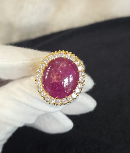 Vintage 18ct gold cabochon - gold,