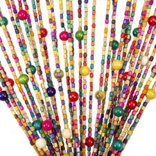 90x190cm Wood Bamboo Beaded String Curtains Door Hanging Fly Screen Room Divider