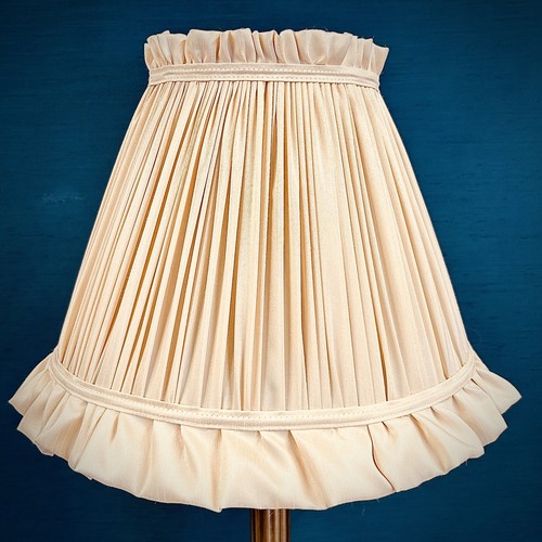 Cream gathered ruffled fabric - gathered,