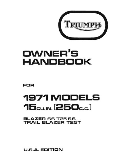 Triumph owners manual book - manual,