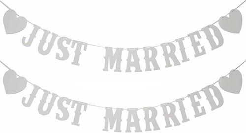 Pcs just married - married, banner,just