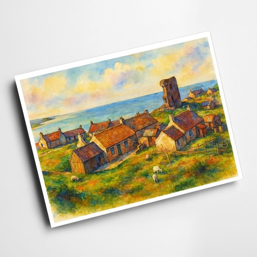 Print old slains castle - slains,