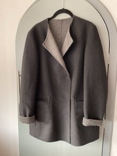 Laura Ashley Reversible Wool Coat Black/Grey Size Size 12 Uk