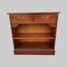 Bradley Furniture Regency Style Mahogany Small Bookcase Console With 2 Drawers 