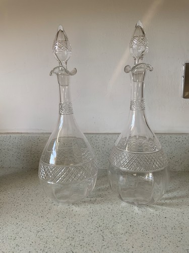 Antique pair cut - of, glass
