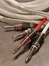 2m Pair Audiophile 7N OCC Silver Plated Hi-fi Speaker Cables