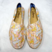 Disney Ubuntu Tinkerbell Printed Canvas Leather Alpargata Espadrille Flat Shoes