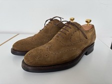 Men's Moreschi Made in Italy Brown Suede Brogued Oxford Shoes Size UK 8.5 G