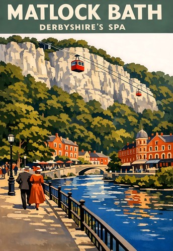 Travel poster matlock - travel, bath