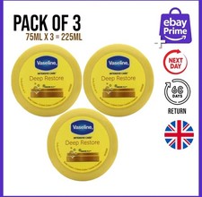 3x Vaseline Restore Intensive Care Deep Body Cream Moisture 75ML 24hrs Delivery
