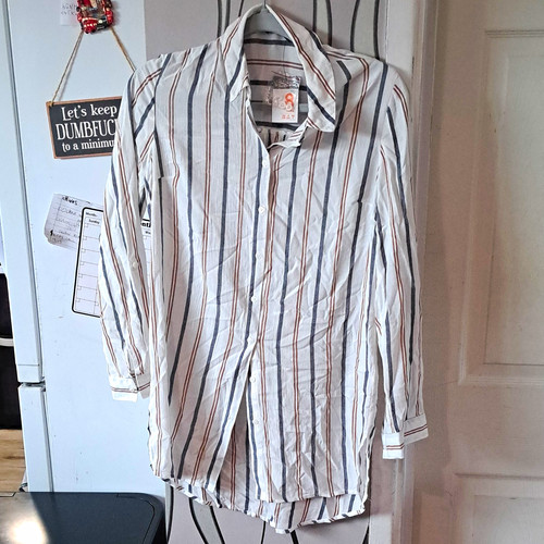 Primark white striped collared - white,