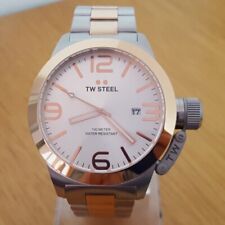 Mens Bi-Tone Rose-Gold & Silver TW STEEL XXL Canteen U-Boat 100m Diver Watch