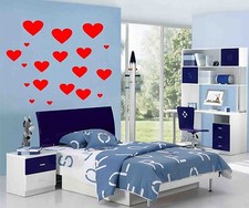 HEARTS Stickers (decals)  4 x Sizes - gloss Finish - WALLS/GLASS/FLAT SURFACES